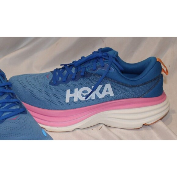 NIB Hoka One Women's Bondi 8 CSAA BLUE PINK RUNNING SNEAKERS SZ 11 WIDE NIB - Picture 3 of 6